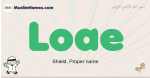 Loae muslim boys name and meaning, islamic boys name Loae