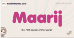 Maarij muslim girls name and meaning, islamic girls name Maarij