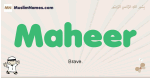 Maheer muslim boys name and meaning, islamic boys name Maheer