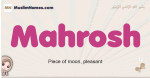 Mahrosh muslim girls name and meaning, islamic girls name Mahrosh