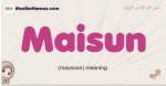 Maisun muslim girls name and meaning, islamic girls name Maisun