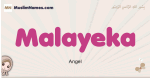 Malayeka muslim girls name and meaning, islamic girls name Malayeka