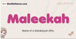 Maleekah muslim girls name and meaning, islamic girls name Maleekah