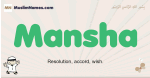 Mansha muslim boys name and meaning, islamic boys name Mansha