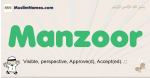 Manzoor muslim boys name and meaning, islamic boys name Manzoor