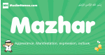 Mazhar arabic boys name and meaning, quranic boys name Mazhar
