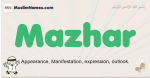 Mazhar muslim boys name and meaning, islamic boys name Mazhar