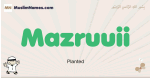 Mazruuii muslim boys name and meaning, islamic boys name Mazruuii
