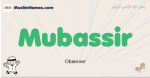 Mubassir muslim boys name and meaning, islamic boys name Mubassir