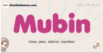 Mubin muslim girls name and meaning, islamic girls name Mubin