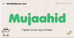 Mujaahid muslim boys name and meaning, islamic boys name Mujaahid