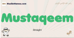 Mustaqeem muslim boys name and meaning, islamic boys name Mustaqeem