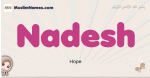 Nadesh muslim girls name and meaning, islamic girls name Nadesh