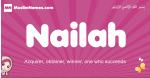 Nailah arabic girls name and meaning, muslim girl name Nailah