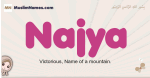 Najya muslim girls name and meaning, islamic girls name Najya