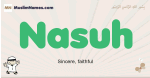 Nasuh muslim boys name and meaning, islamic boys name Nasuh