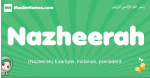Nazheerah arabic girl name and meaning, quranic girls name Nazheerah
