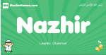 Nazhir arabic boys name and meaning, quranic boys name Nazhir