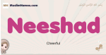 Neeshad muslim girls name and meaning, islamic girls name Neeshad