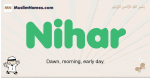 Nihar muslim boys name and meaning, islamic boys name Nihar