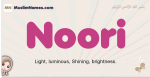 Noori muslim girls name and meaning, islamic girls name Noori