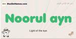 Noorul-ayn muslim boys name and meaning, islamic boys name Noorul-ayn