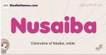 Nusaiba muslim girls name and meaning, islamic girls name Nusaiba