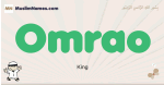Omrao muslim boys name and meaning, islamic boys name Omrao