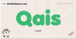 Qais muslim boys name and meaning, islamic boys name Qais