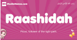 Raashidah arabic girls name and meaning, muslim girl name Raashidah