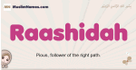 Raashidah muslim girls name and meaning, islamic girls name Raashidah