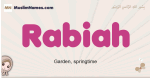 Rabiah muslim girls name and meaning, islamic girls name Rabiah
