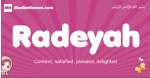Radeyah arabic girls name and meaning, muslim girl name Radeyah