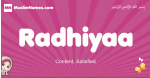 Radhiyaa arabic girls name and meaning, muslim girl name Radhiyaa