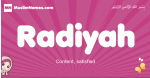 Radiyah arabic girls name and meaning, muslim girl name Radiyah