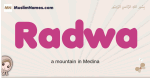 Radwa muslim girls name and meaning, islamic girls name Radwa