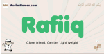 Rafiiq muslim boys name and meaning, islamic boys name Rafiiq