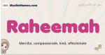 Raheemah muslim girls name and meaning, islamic girls name Raheemah