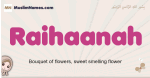 Raihaanah muslim girls name and meaning, islamic girls name Raihaanah
