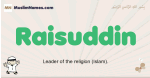 Raisuddin muslim boys name and meaning, islamic boys name Raisuddin