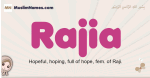 Rajia muslim girls name and meaning, islamic girls name Rajia