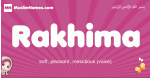 Rakhima arabic girls name and meaning, muslim girl name Rakhima