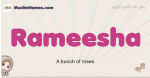 Rameesha muslim girls name and meaning, islamic girls name Rameesha