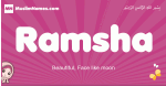 Ramsha arabic girls name and meaning, muslim girl name Ramsha