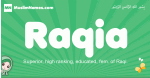 Raqia arabic girl name and meaning, quranic girls name Raqia