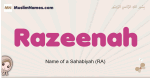 Razeenah muslim girls name and meaning, islamic girls name Razeenah