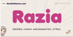 Razia muslim girls name and meaning, islamic girls name Razia