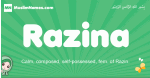 Razina arabic girl name and meaning, quranic girls name Razina