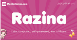 Razina arabic girls name and meaning, muslim girl name Razina