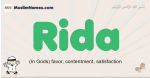 Rida muslim boys name and meaning, islamic boys name Rida